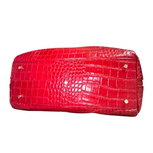 Vintage Isabella Adams Elegant Red leather croc style bag. Size undefined
