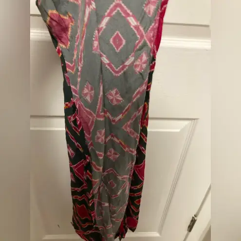 ***Rujuta Sheth Anthro Marie Cinched Caftan/Kaftan Pink Rose Diamond Print Dress Size undefined