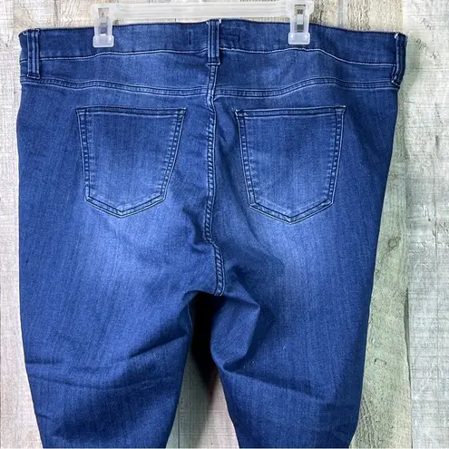 Truth + Theory Womens 22W Cropped Skinny Blue Denim Stretch Jeans w/5 Po…