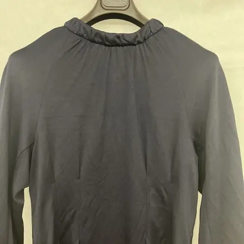 Tibi NEW NWT Astor Corset Back Cutout Dress Navy Blue Long Sleeve Sz Large L