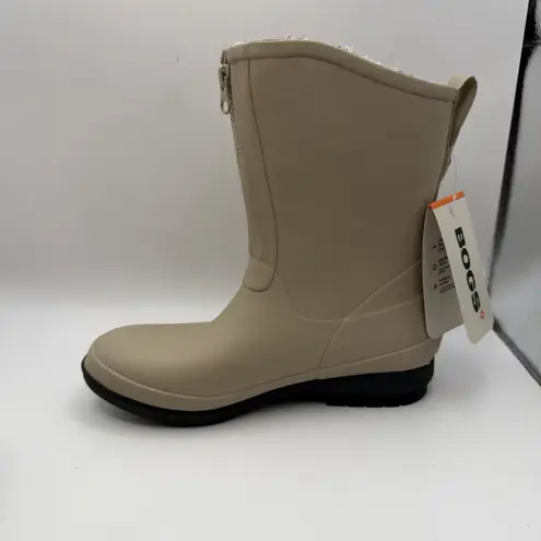 Bogs Womens Amanda II Zip Boot Sandstone 6M New rain boot Waterproof Tan Size 6
