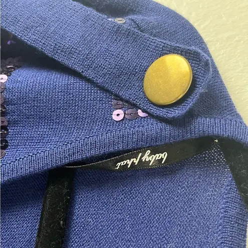 Baby Phat Blue Wool Blend Sequin Deep V-Neck Short Sleeves Sweater Dress Size 2X