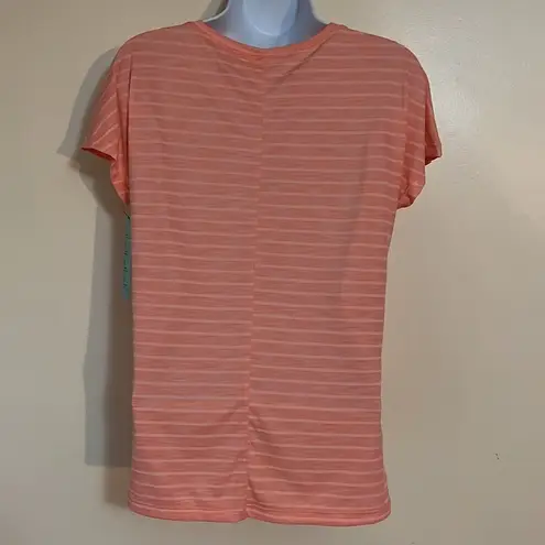 Ideology  Apricot Stripe Moisture Wicking Active Wear Top Sz XS