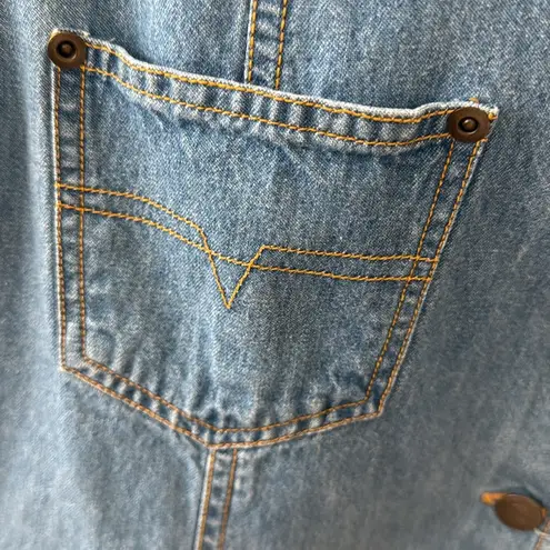 Vintage 90s Denim Republic Blue Western Stitch Button Up Jean Vest Size undefined