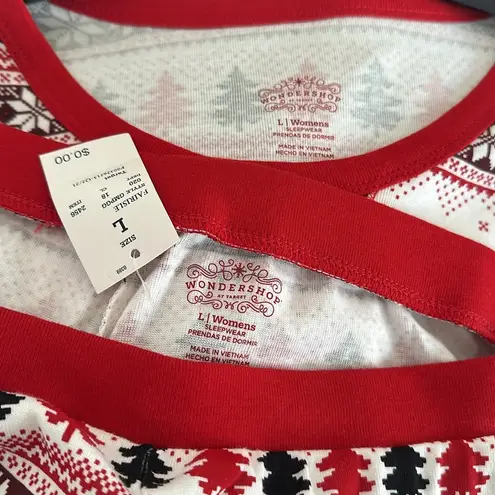 Wondershop Winter Cabin Fair Isle Print PJ Pajama Set NEW Size Large Red