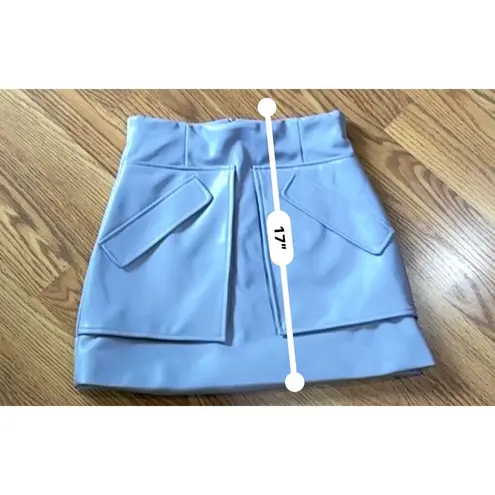 ANKVAS periwinkle cherry faux leather mini skirt size 2 / XS