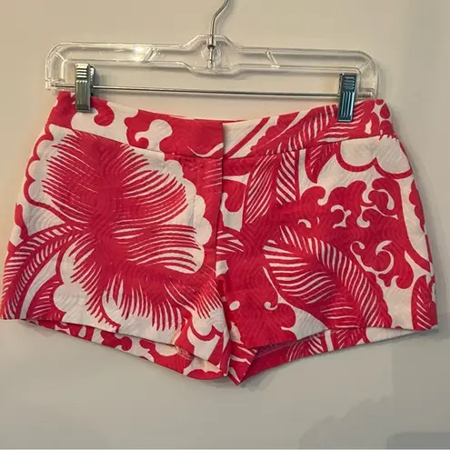 Milly Pink & White Floral Palm Tree Shorts | Size 2