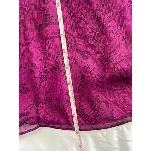 Ramy Brook Silk Pink Shift Dress Snake Print Fully Lined Body Tassel Size Small