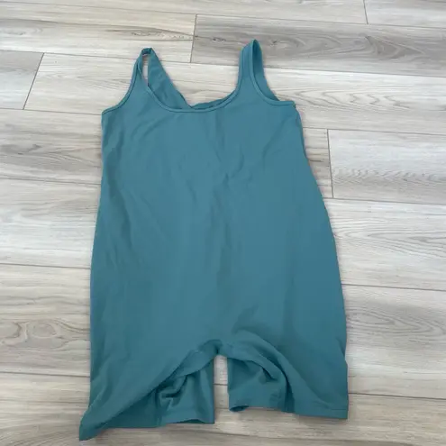 Ingrid & Isabel Maternity Teal Short Scoop Tank Active Unitard Size Large Blue