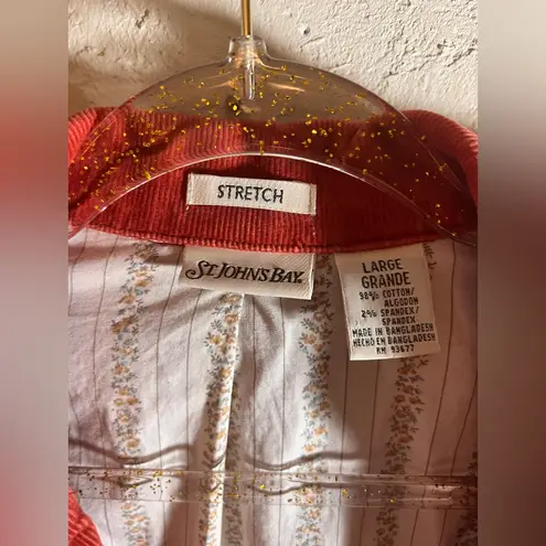 st. john's bay  Stretch Corduroy Jacket Burnt Orange button pockets gorpcore LG - Image 2