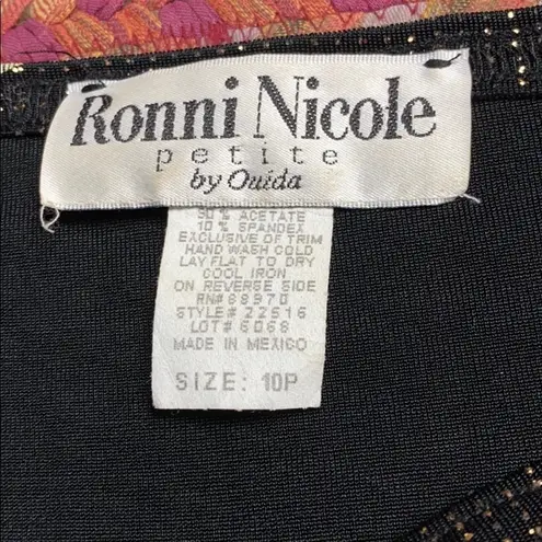 VINTAGE GLITTER FRINGE TANK TOP BLOUSE Black Size M