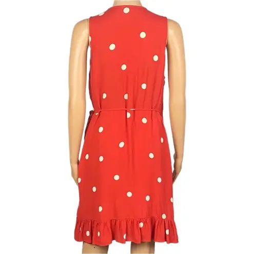 Rails “Madison” ruffle wrap mini dress in “Scarlet Dots”. Size Large. EUC
