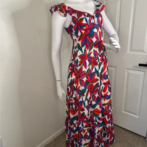 Skies Are Blue Red and White Sleeveless Maxi Sundress Size Small. #151
