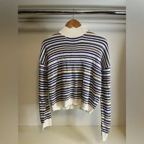 Ten Sixty Sherman NWT  Woman’s Stripe Mock Neck Sweater -L