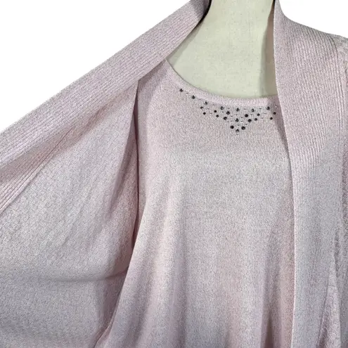 Briggs New York Briggs 3X-Large Tunic Sweater One-Piece Long Sleeves Rhinestones Rose Pink New