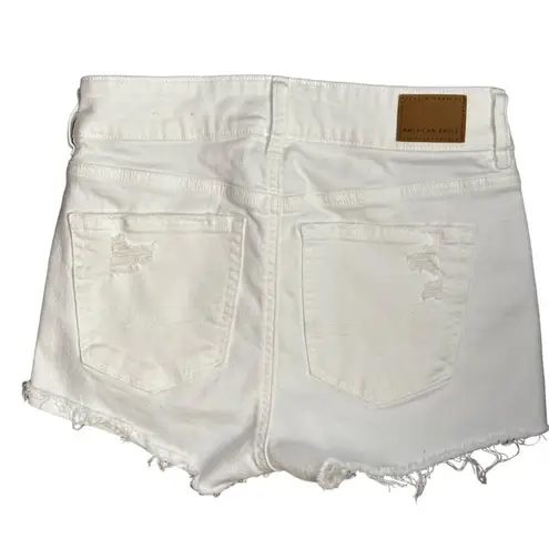 American Eagle  Super High Rise Shortie Women's 4 White Distressed Summer Denim