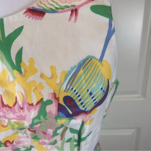 Charlotte Kellogg Sleeveless Shift Dress Tropical Fish Coral Reef