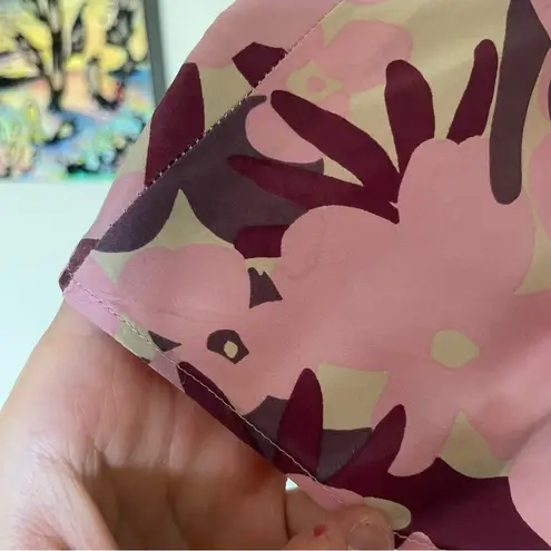 Banana Republic Vintage Y2K  Bright and Bold Floral Silk Midi Slip Skirt 8