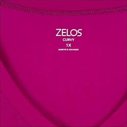 Zelos NWT Bright Pink Short Sleeve Side Tie Tee T-Shirt Size 1X