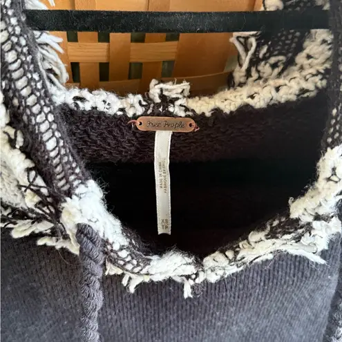 Free People  Black and White Patterned Hoodie