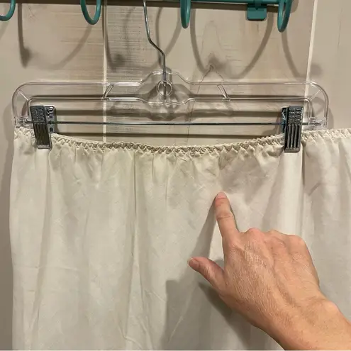 Vintage 70’s St. Michael UK white slip skirt lace ribbon trim elastic waist boho Size XL