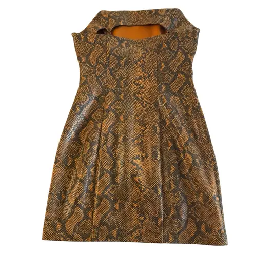 H:ours Faux Snakeskin Print Strapless Mini Dress Size Small