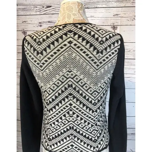 Lucky Brand  Moto Aztec jacket / sweater black & white size large