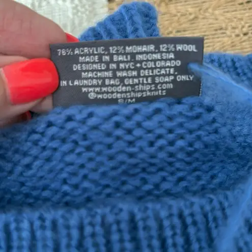 Wooden Ships NEW ski crew in aviator blue Blue and White Crew Neck Sweater s/m