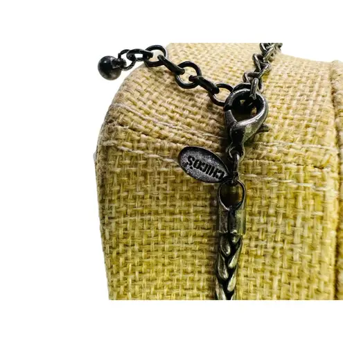 Chico's  Vintage Silver Tone Rustic Pendant Necklace 18" With 3" Extension