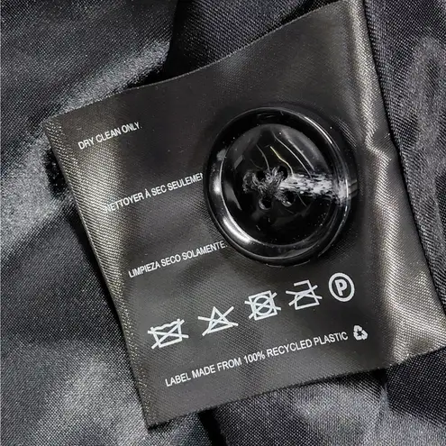 Bernardo Black Wool Blend Long Coat Women’s Large Classic Button Front Overcoat