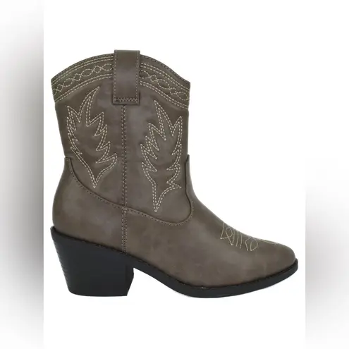 Soda Picotee Women Western Cowboy Cowgirl Stitched Ankle Boots Brown 8.5