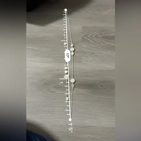 Silver Toned Chain & Disc 17" Long Necklace Lobster Claw Clasp