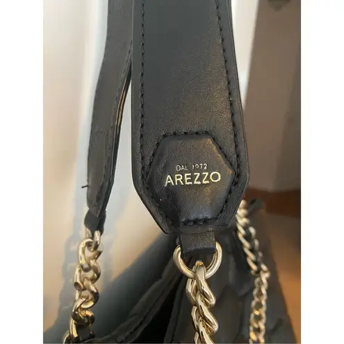 Arezzo Black Leather Large Satchel Bag