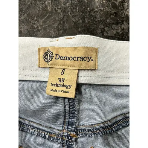 Democracy Ab Technology Women’s Straight Cut Jeans Size 8 Blue Denim Slimming