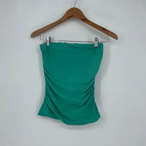 Mossimo Supply Co Teal Ruched Strapless Tube Top Size S Cotton Blend Green