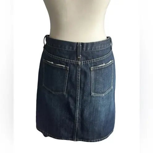 Earl Jeans Denim Skirt Size Small Blue Dark Wash Back Slit