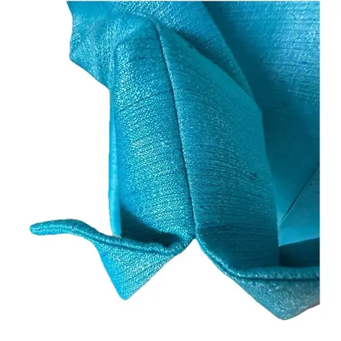 Kasper Teal Turquoise Collarless Dressy Blazer Size 8 Spring Career Jacket Blue