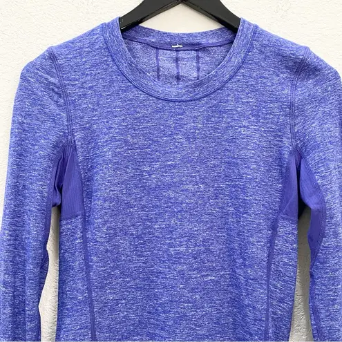 Lululemon  Run:Dash Static Long Sleeve Wish Blue Ruffled Back Workout Top Size 6