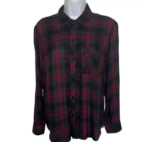 Rails Button Down Hunter Scarlet Ash Black Pocket Casual Shirt EUC Small