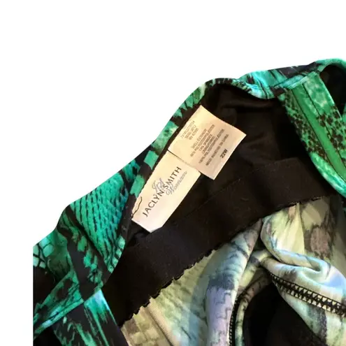 Jaclyn Smith  Teal and Black One-Piece Swimsuit