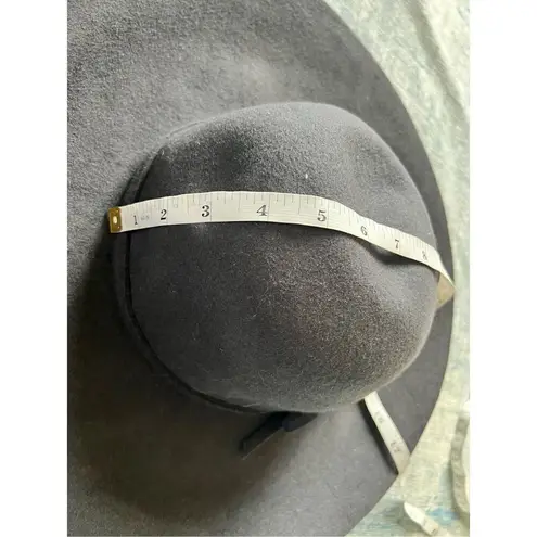 David & Young Dark Charcoal Gray Felt Wool Wide Brim Floppy Hat w Bow Gray