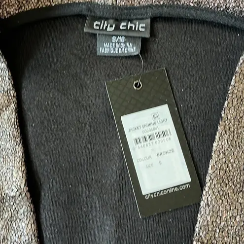 City Chic Shining Light Women’s long sleeve Jacket bronze size Small