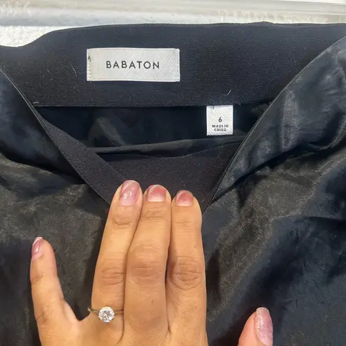 Babaton Aritzia  New Slip Denude Black Satin skirt 6