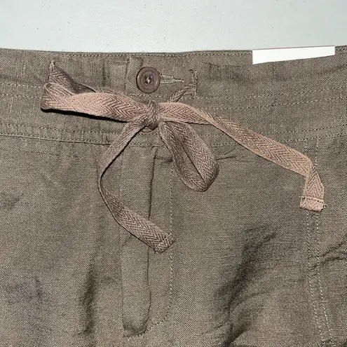 Coldwater Creek NWT Size 16 Brown Natural Fit Linen Blend Crop Pants