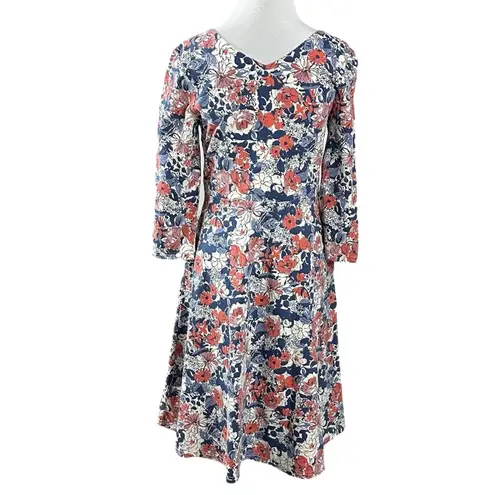 Pact Organic Spring Floral Fit & Flare Midi Party Dress Size Small NWT