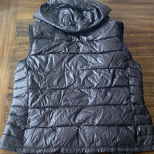 Peace Love World Ultra Lightweight Down Fill Black Packable Hoodie Vest size XL