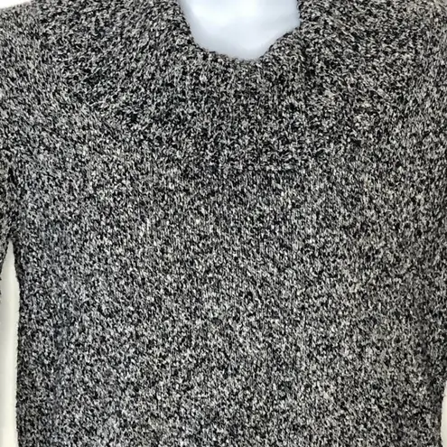 Rafaella  Cowl Neck Black & Grey Marbled Cozy Sweater size Medium