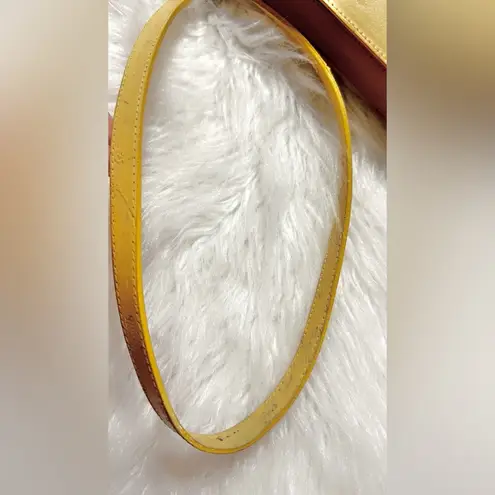 Furla Yellow Leather Clutch Wristlet Bag 9” X 5.5” Approximately