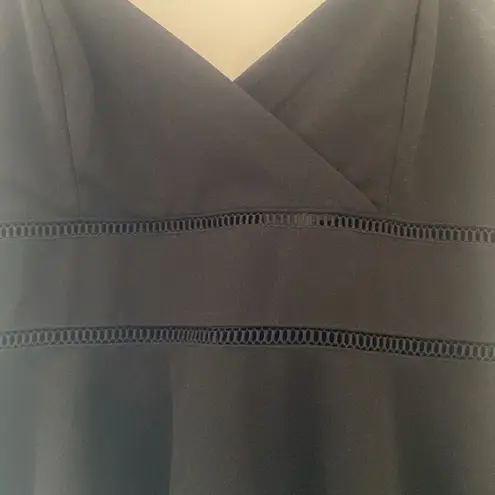 Jun & Ivy Francesca's Black Ladder Trim Mini: black Dress