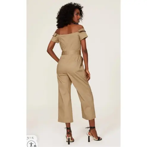 MARISSA WEBB Khaki Off The Shoulder Jumpsuit Size 2 Tan